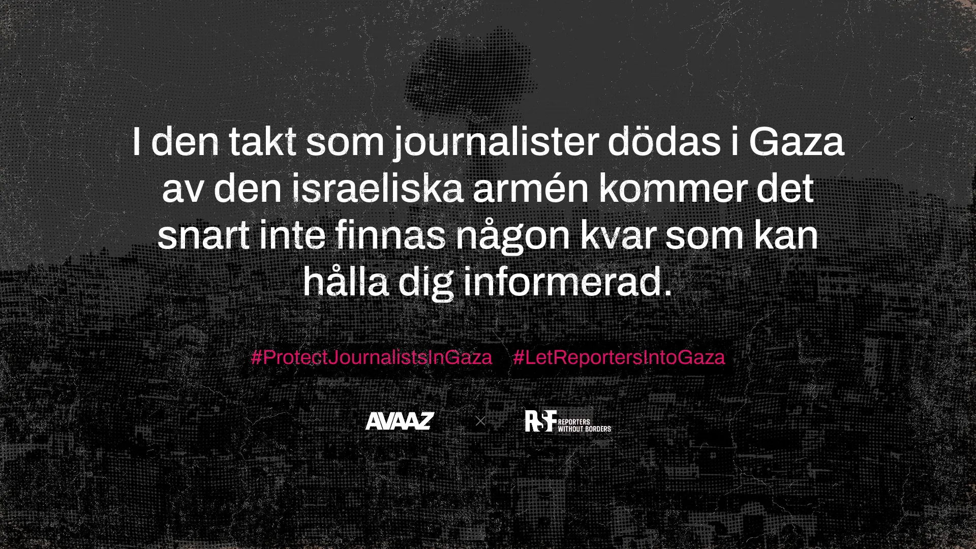 RSF och Avaaz om journalister i Gaza.