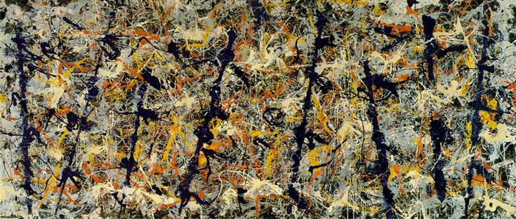 Blå stolpar. Jackson Pollock.