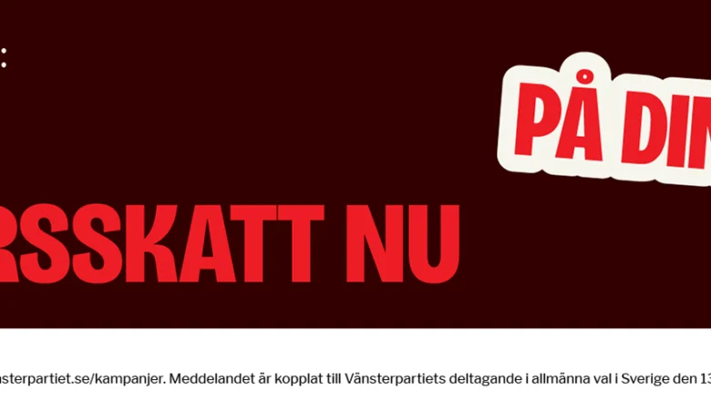 Miljardärsskatt. Vänsterpartiet.