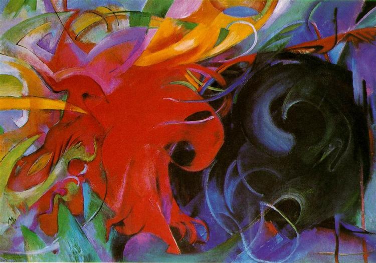 Stridande former. Franz Marc.
