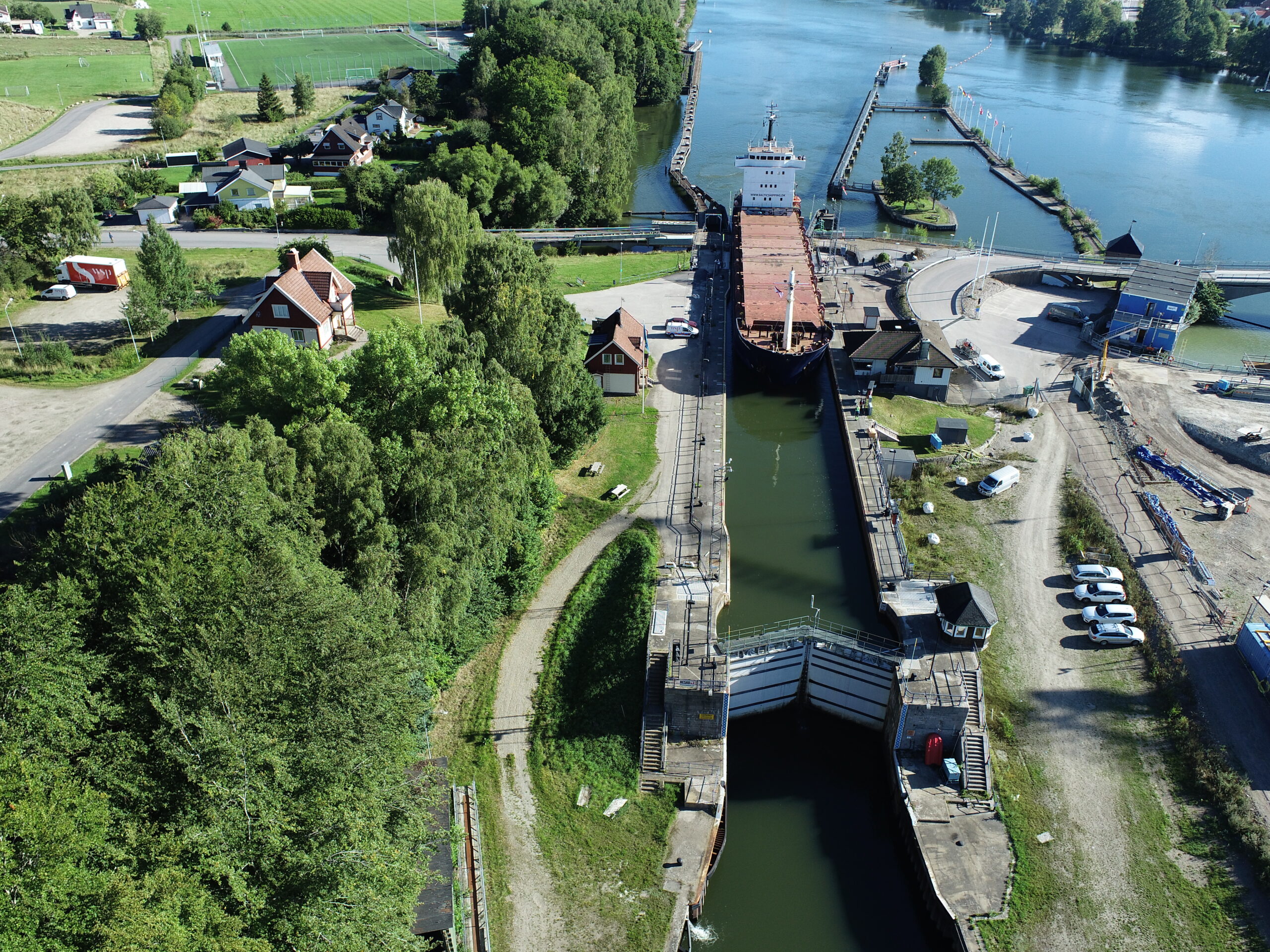 Nuvarande sluss i LIlla Edet. Bild: Trafikverket