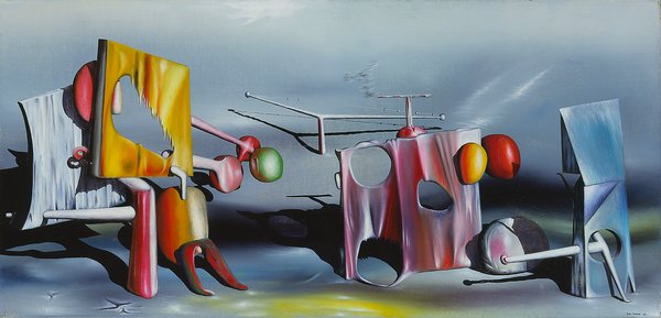 Svara till röd. Yves Tanguy.